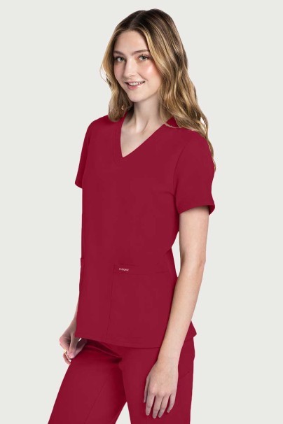Bluza medyczna damska Cherokee Ultra V-neck Top czerwona-2