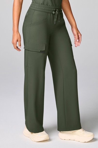 Spodnie medyczne damskie Healing Hands Wide Leg Petite oliwkowe