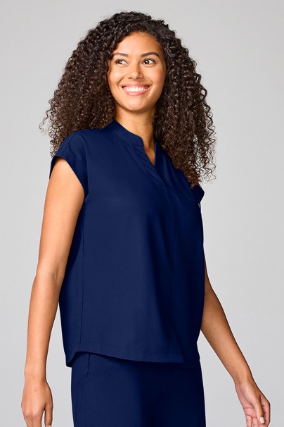 Bluza medyczna damska Healing Hands Mandarin Collar ciemny granat