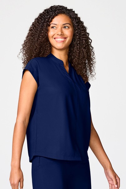 Bluza medyczna damska Healing Hands Quest Mandarin Collar ciemny granat