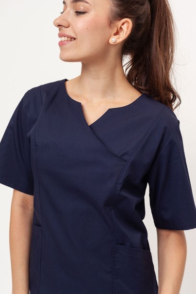 Sukienka medyczna damska klasyczna Sunrise Uniforms ciemny granat-2