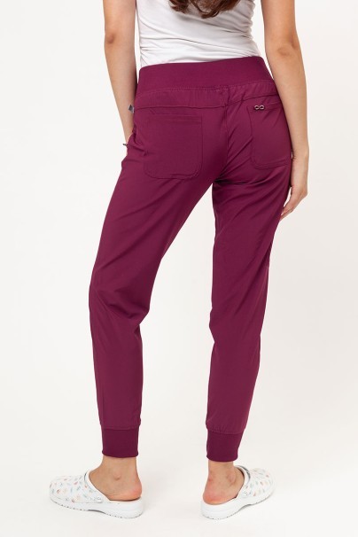Spodnie medyczne damskie Cherokee Infinity Mid Rise jogger wiśniowe-2