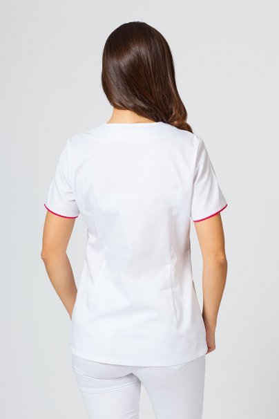 Bluza medyczna damska na zamek Sunrise Uniforms biały/malina-2
