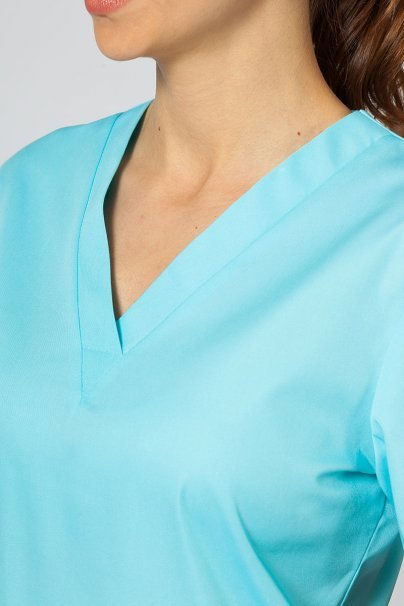 Bluza medyczna damska Sunrise Uniforms aqua taliowana-3