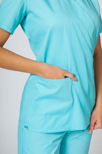Fartuszek/bluza damska wiązana Sunrise Uniforms aqua-3
