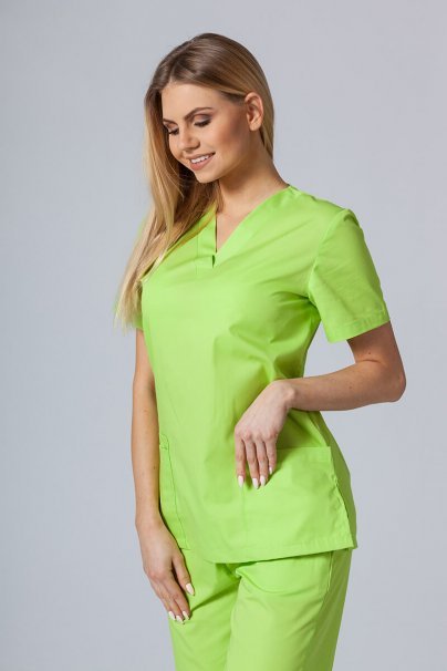 Komplet medyczny Sunrise Uniforms limonkowy  (z bluzą taliowaną)-2