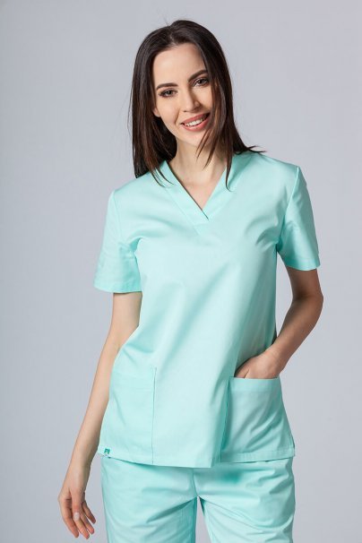 Komplet medyczny damski Sunrise Uniforms Basic Classic (bluza Light, spodnie Regular) miętowy-2