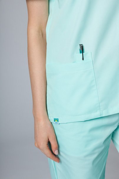 Komplet medyczny damski Sunrise Uniforms Basic Classic (bluza Light, spodnie Regular) miętowy-5