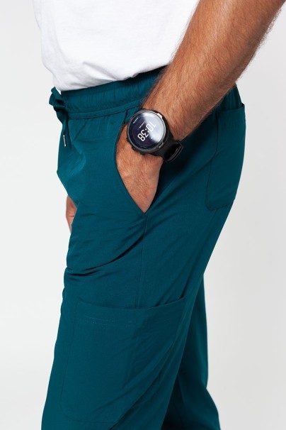 Spodnie medyczne męskie Adar Slim Leg Cargo butelkowa zieleń-4