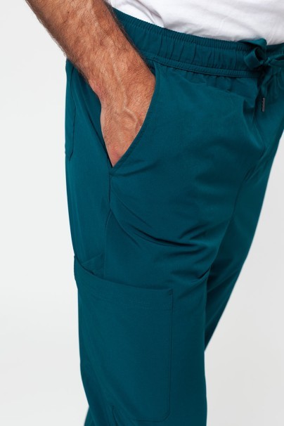 Spodnie medyczne męskie Adar Slim Leg Cargo butelkowa zieleń-3
