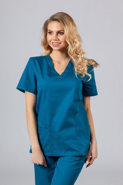 Komplet medyczny damski Sunrise Uniforms Basic Classic (bluza Light, spodnie Regular) karaibski błękit-2