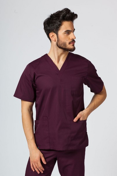 Komplet medyczny męski Sunrise Uniforms Basic Classic (bluza Standard, spodnie Regular) burgundowy-3