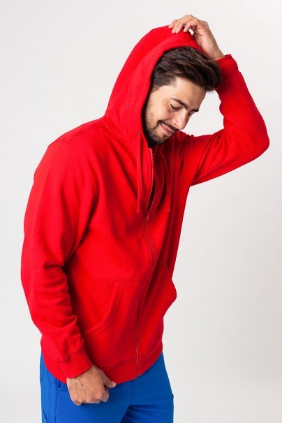 Bluza dresowa męska z kapturem Malfini Trendy Zipper czerwona-3