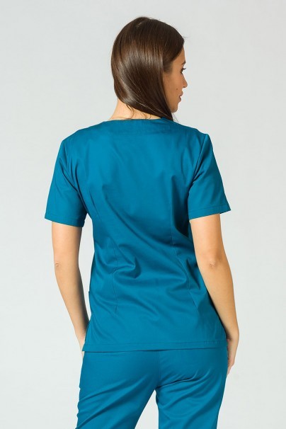 Bluza medyczna damska Sunrise Uniforms karaibski błękit taliowana promo-2