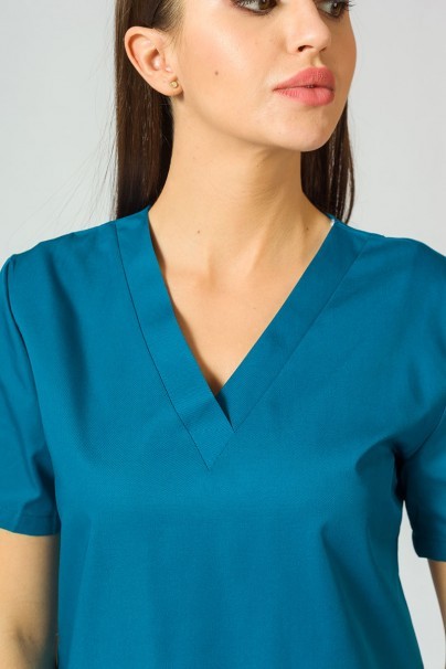 Bluza medyczna damska Sunrise Uniforms karaibski błękit taliowana promo-3
