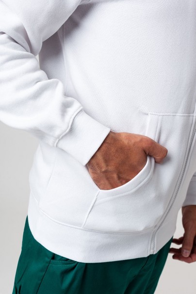 Bluza dresowa męska z kapturem Malfini Trendy Zipper biała-5