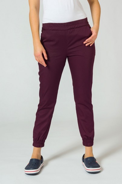 Komplet medyczny damski Sunrise Uniforms Basic Jogger (bluza Light, spodnie Easy) burgundowy-4