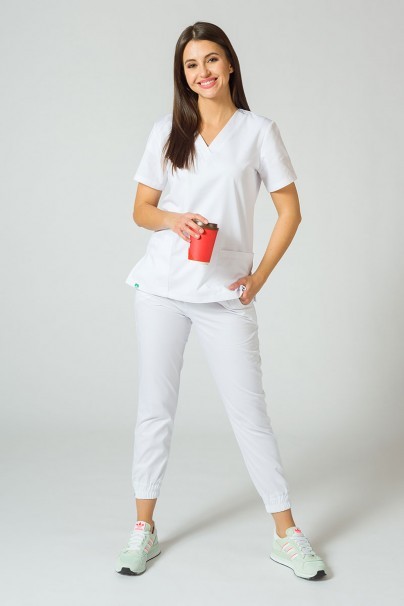 Komplet medyczny Sunrise Uniforms Basic Jogger biały (ze spodniami Easy)-10