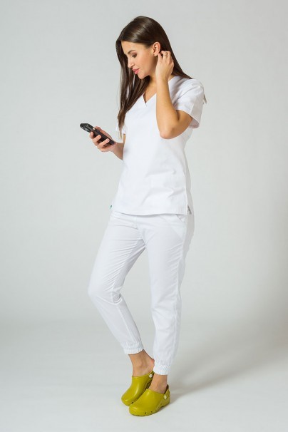 Spodnie medyczne damskie Sunrise Uniforms Easy jogger białe-2