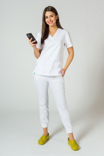 Komplet medyczny Sunrise Uniforms Basic Jogger biały (ze spodniami Easy)-12