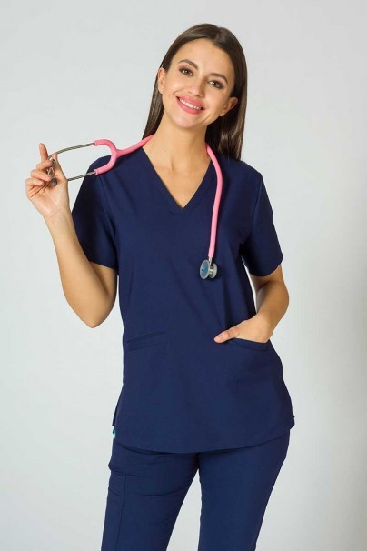 Bluza medyczna damska Sunrise Uniforms Premium Joy ciemny granat-4