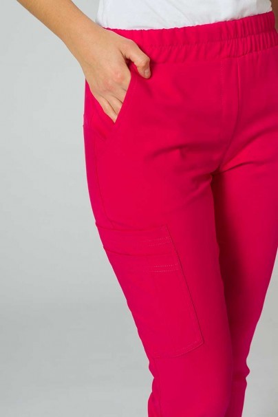 Spodnie medyczne damskie Sunrise Uniforms Premium Chill jogger malinowe-5
