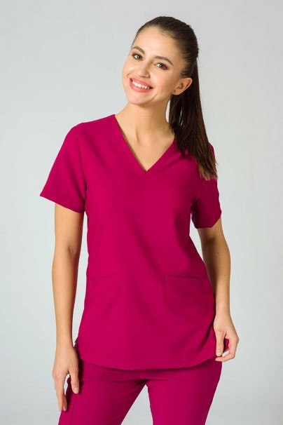 Bluza medyczna damska Sunrise Uniforms Premium Joy śliwkowa-2