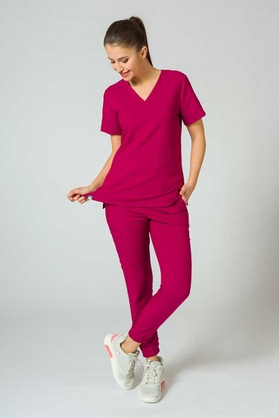 Bluza medyczna damska Sunrise Uniforms Premium Joy śliwkowa-8