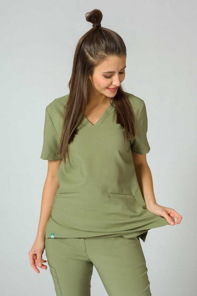 Bluza medyczna damska Sunrise Uniforms Premium Joy oliwkowa-2