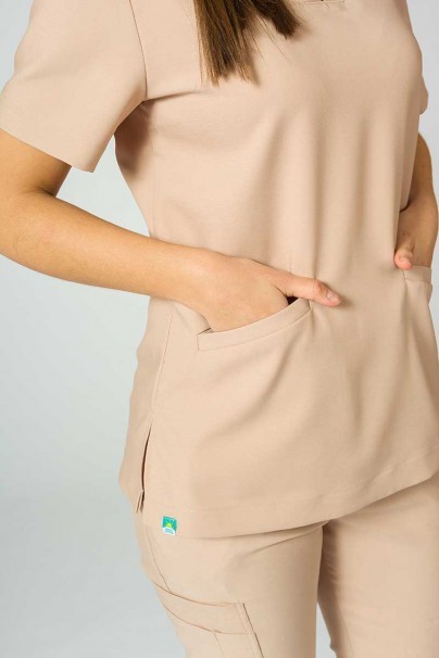 Bluza medyczna damska Sunrise Uniforms Premium Joy beżowa-8