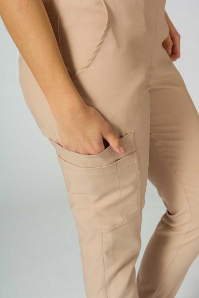 Spodnie medyczne damskie Sunrise Uniforms Premium Chill jogger beżowe-6