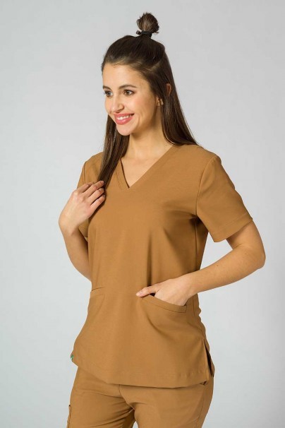 Bluza medyczna damska Sunrise Uniforms Premium Joy brązowa-3