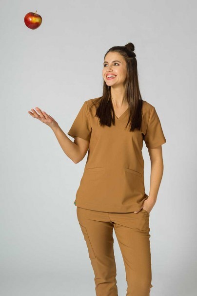 Bluza medyczna Sunrise Uniforms Premium Joy brązowa-2