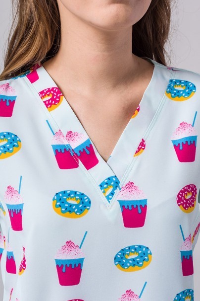 Kolorowa bluza damska Maevn Prints donutsy i koktaile-3