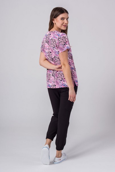 Kolorowa bluza damska Maevn Prints różowa panterka-2