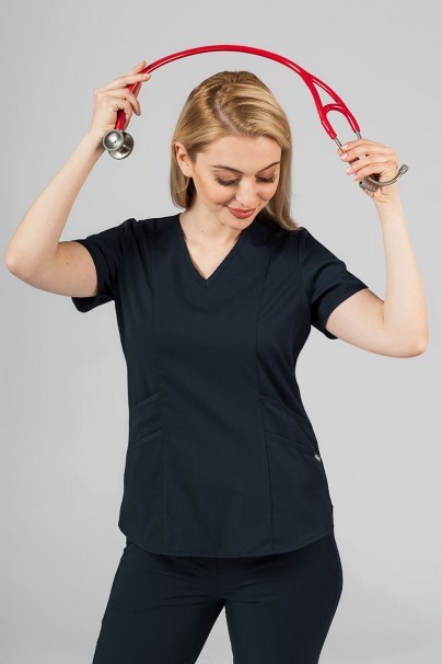 Komplet medyczny Adar Uniforms Yoga ciemny granat (z bluzą Modern - elastic)-3