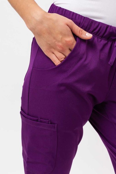 Spodnie medyczne damskie Healing Hands Rebecca Flare bakłażanowe-3