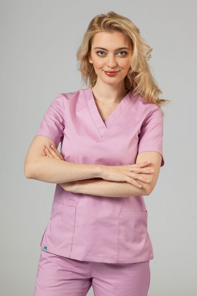 Bluza medyczna damska Sunrise Uniforms Basic Light liliowa-3