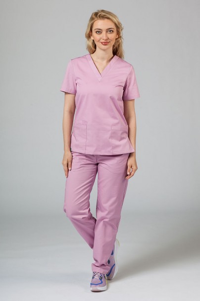 Bluza medyczna damska Sunrise Uniforms liliowa taliowana-2
