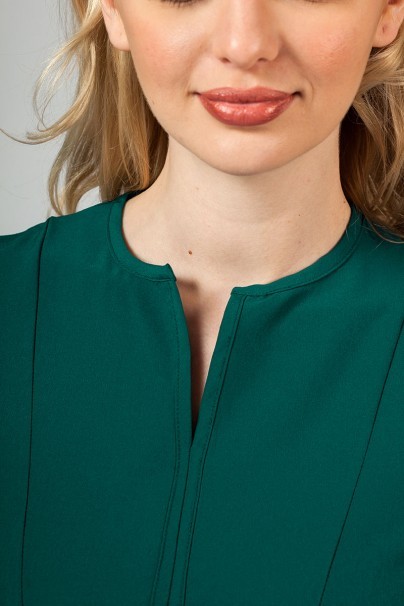 Bluza damska Adar Uniforms Notched butelkowa zieleń-5
