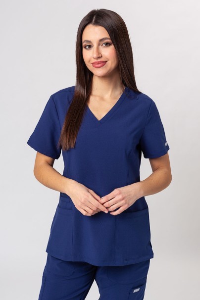 Komplet medyczny damski Maevn Momentum (bluza Double V-neck, spodnie 6-pocket) ciemny granat-2