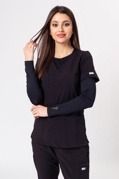 Bluza medyczna damska Maevn Momentum Double V-neck czarna-6