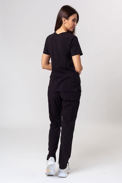Komplet medyczny damski Maevn Momentum (bluza Double V-neck, spodnie 6-pocket) czarny-3