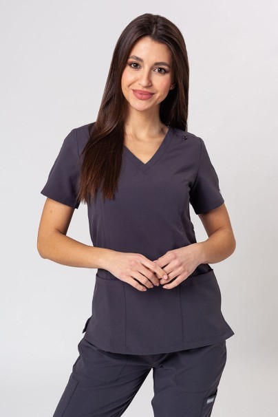 Komplet medyczny damski Maevn Momentum (bluza Double V-neck, spodnie 6-pocket) szary-2