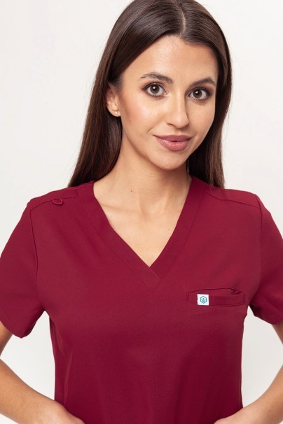 Bluza medyczna damska Uniforms World 109PSX Shelly burgundowa-3