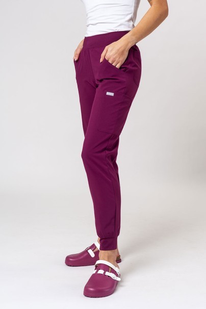 Komplet medyczny damski Maevn Momentum (bluza Asymetric, spodnie Jogger) wiśniowy-7