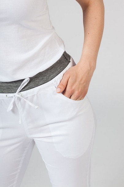 Spodnie medyczne damskie Maevn Matrix Contrast semi-jogger białe-3