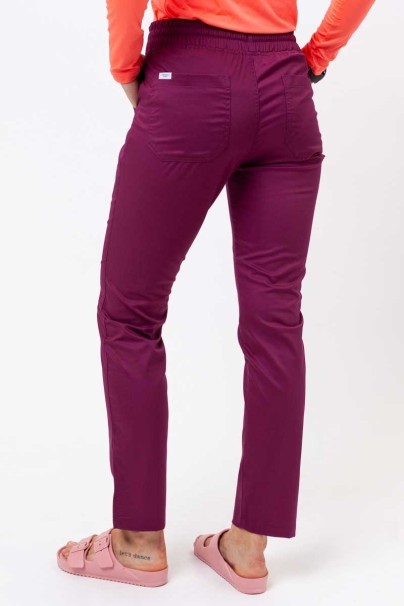Spodnie medyczne damskie Uniforms World Zora burgundowe-2