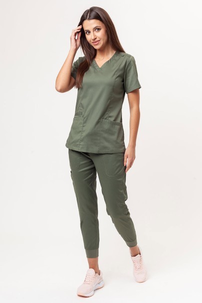 Bluza medyczna damska Maevn Matrix Double V-neck oliwkowa-6