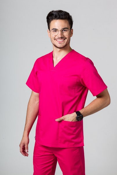 Komplet medyczny męski Sunrise Uniforms malinowy (z bluzą uniwersalną)-2